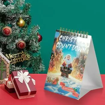 Рождественский календарь обратного отсчета 2024 года, 100-дневный адвент-календарь, перекидной календарь для рождественского украшения домашнего рабочего стола в комнате A