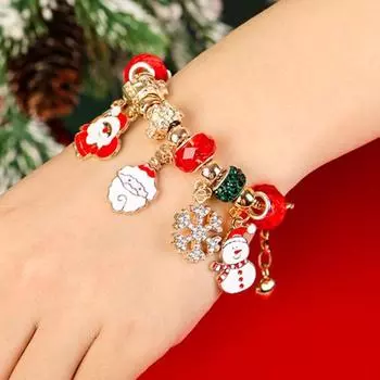 Рождественский календарь обратного отсчета браслет набор для девочек DIY ювелирные изделия бусины подвески A