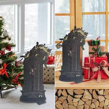 Рождественский календарь обратного отсчета Деревянный настольный календарь Украшение Ганса Грубера Календарь Falling Off Plaza Календарь обратного отсчета Подарок foundation синий