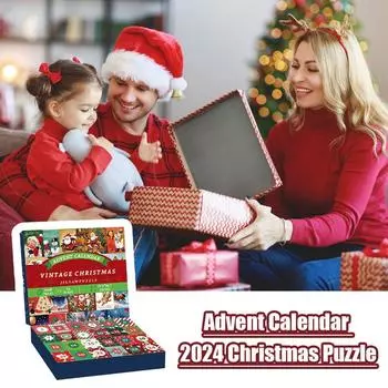 Рождественский календарь обратного отсчета Головоломки Рождественский календарь обратного отсчета Головоломка для детей 24-дневный Рождественский календарь обратного отсчета для детей A