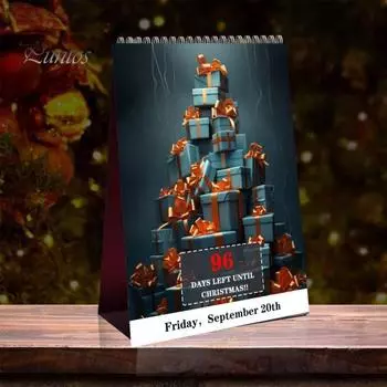 Рождественский календарь обратного отсчета на 100 дней, настольный рождественский адвент-календарь, украшение, праздничные украшения, календарь обратного отсчета для Рождества 1pc