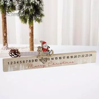 Рождественский календарь обратного отсчета Санта-Клауса Праздничный деревянный домашний декор креативный экологически чистый слайдер обратного отсчета для праздника Xmas Santa Claus
