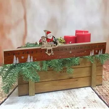 Рождественский календарь обратного отсчета Санта-Клауса Праздничный деревянный домашний декор креативный экологически чистый слайдер обратного отсчета для праздника Xmas Santa Claus