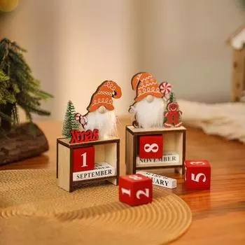 Рождественский календарь обратного отсчета Yousheng, деревянный настольный адвент-календарь, украшение, праздничное напоминание о рождественском декоре для дома и офиса B