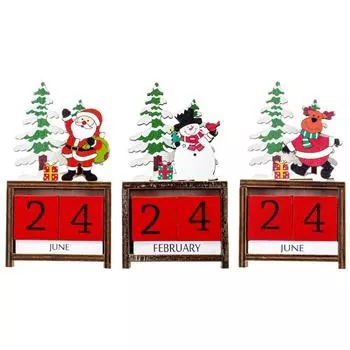Рождественский календарь обратного отсчета Зимние праздничные украшения-Санта-Клаус Адвент календарь Украшение для домашнего стола Дом Кухня