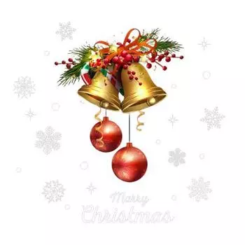 Рождественский колокольчик, наклейка на окно, съемная, водонепроницаемая, ПВХ, зимняя, с надписью Merry Christmas, статическая наклейка на стекло, праздничное украшение для вечеринки, наклейка Tinkle Bell