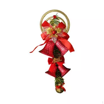 Рождественский колокольчик, подвеска с бантом, подвесное украшение для рождественской елки для вечеринки в отеле красный