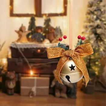 Рождественский колокольчик, подвесное украшение для елки и венка золотистый