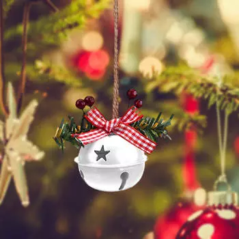 Рождественский колокольчик подвесное украшение елочные колокольчики подвески металл для 1 Trumpet Bell Red