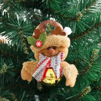 Рождественский колокольчик, рождественская кукла, мультяшный металлический круглый колокольчик, украшение для рождественской елки