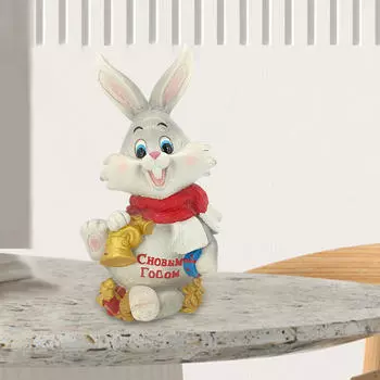 Рождественский колокольчик, статуэтка кролика, украшение для стола, тонкая работа, креативный дизайн, животное из смолы