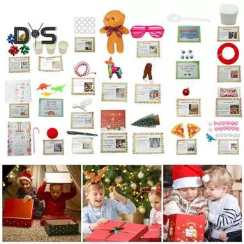 Рождественский комплект эльфа 2024 года 12/24 дня рождественских развлечений для эльфа реквизит обратный отсчет Рождества подарочная коробка для детей и семьи C