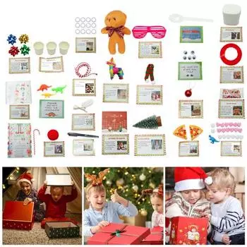 Рождественский комплект эльфа 2024 года 12/24 дня рождественских развлечений для эльфа реквизит обратный отсчет Рождества подарочная коробка для детей и семьи