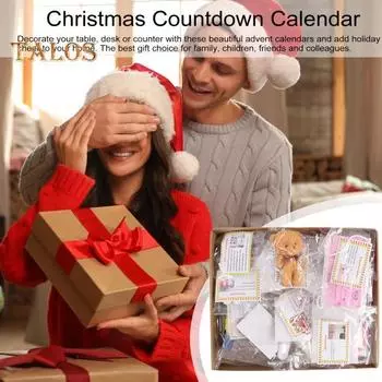 Рождественский комплект эльфа 2024 года 12/24 дня рождественских развлечений для эльфа реквизит обратный отсчет Рождества подарочная коробка для детей и семьи C