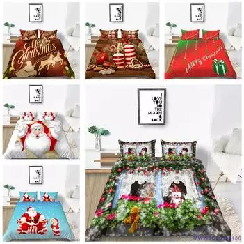 Рождественский комплект домашнего постельного белья, полноразмерное одеяло и наволочка для спальни, 2/3, мягкий моющийся домашний декор Baby 100x135cm