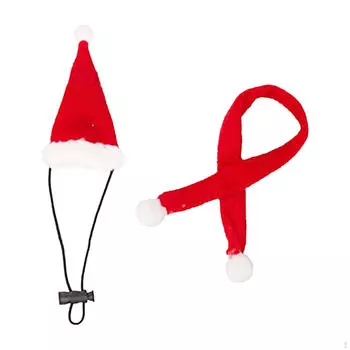 Рождественский комплект из шапки и шарфа для бородатой агамы 2Pcs