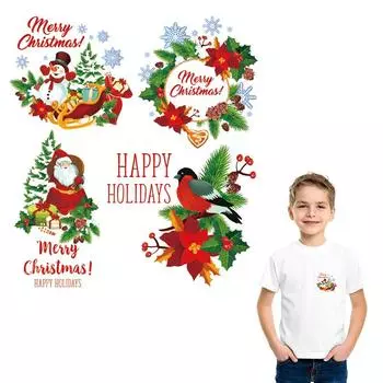 Рождественский комплект, нашивки для одежды, модные термопрессовые аппликации, джинсы в полоску, аксессуары «сделай сам», наклейки, нашивки для одежды 22.1x24cm