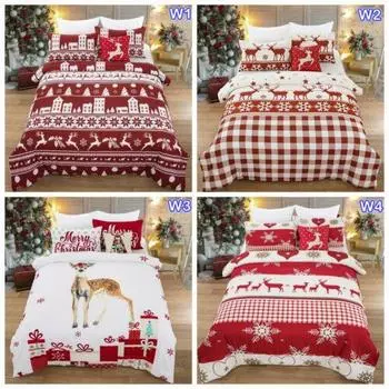 Рождественский комплект пододеяльников Doona, комплект постельного белья размера «queen-size» и двуспальной кроватью размера «queen-size» Single 135x200cm