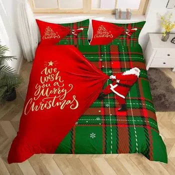 Рождественский комплект пододеяльников King Queen Full Twin Size для детей подростков взрослых комплект постельного белья из полиэстера с наволочкой 70x133cm 2pcs