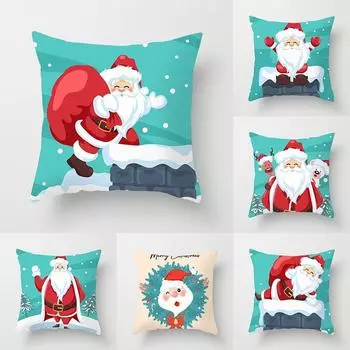 Рождественский комплект подушек с рисунком Санта-Клауса, диван, подарок, украшение для дома, наволочка, Рождественский подарок, наволочка 40x40cm