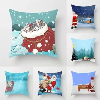 Рождественский комплект подушек Санта-Клауса, подарок для дивана, украшение для дома, наволочка, Рождественский подарок, наволочка 40x40cm