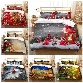 Рождественский комплект постельного белья для дома, рождественский подарок, комплект одеял и наволочек, одинарный/двойной, полноразмерное украшение для дома Baby 100x135cm