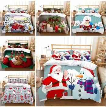 Рождественский комплект постельного белья для дома, Рождественский пододеяльник, полноразмерная односпальная/двуспальная кровать, украшение для дома Baby 100x135cm