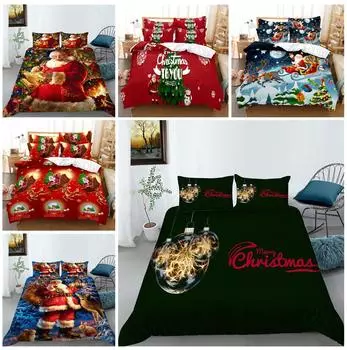 Рождественский комплект постельного белья, двуспальный комплект постельного белья, комплект постельного белья для спальни, комплект постельного белья AU King, полноразмерное украшение для дома Baby 100x135cm