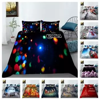 Рождественский комплект постельного белья, креативное домашнее постельное белье, размер Ling, постельное белье, роскошное пододеяльник, мужской и женский пододеяльник UK Single 135x200cm