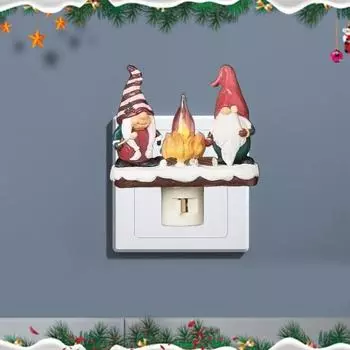 Рождественский костер мерцающий ночник светодиодный рождественский Санта-Клаус снеговик олень гном пламя лампа для домашнего офиса внутреннее украшение A