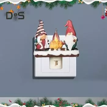 Рождественский костер мерцающий ночник светодиодный рождественский Санта-Клаус снеговик олень гном пламя лампа для домашнего офиса внутреннее украшение A