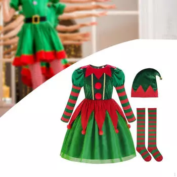 Рождественский костюм эльфийка женщины фото реквизит косплей для сценического представления маскарад