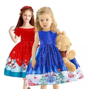Рождественский костюм для девочек, Санта-Клаус, снежинка, кружевное лоскутное платье принцессы, платья с мультяшным принтом 3-4years розовый