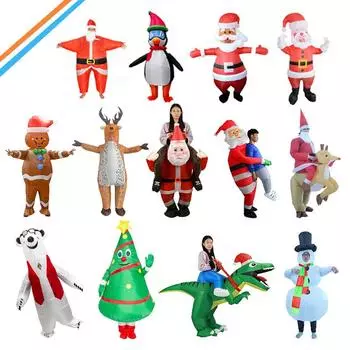 Рождественский костюм оленя, пряничного человечка, реквизит для создания атмосферы на сцене, надувной костюм Санта-Клауса children 120-150cm