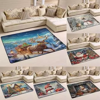 Рождественский ковер для гостиной, украшение дома, большие ковры с Санта-Клаусом, детская комната, детская спальня, прикроватные коврики, новогодние подарки 40 x60cm