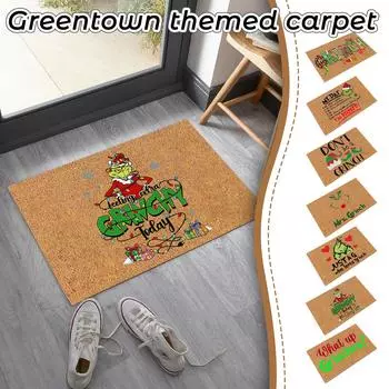 Рождественский ковер Нескользящий грязеотталкивающий коврик для входной двери Водопоглощающий коврик для ванной комнаты и коридора One Size