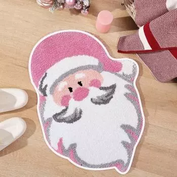 Рождественский ковер Рождественская елка Санта-Клаус Форма снеговика Быстро впитывающая воду противоскользящая подложка Новогодний праздничный декор для кухни отеля Спальня Коврик 40x60cm D