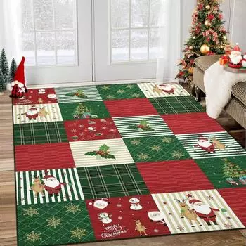 Рождественский ковер с гномом и надписью «Валентина, любовь, Новый год», нескользящий, машинная стирка, фланелевый ковер для дома, гостиной, спальни, напольный коврик 40X60cm-16x24in