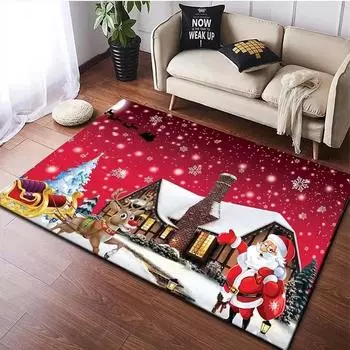 Рождественский ковер с изображением снеговика в виде пуансеттии для гостиной, домашнего декора, дивана, стола, больших ковров, прикроватных тумбочек для спальни, входных ковриков 40X60cm-16x24in