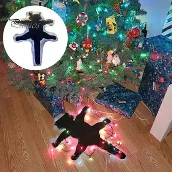 Рождественский ковер с изображением жареного кота, светящийся рождественский коврик с гирляндой, милый ковер с ночным светом для украшения дома и комнаты Warm light