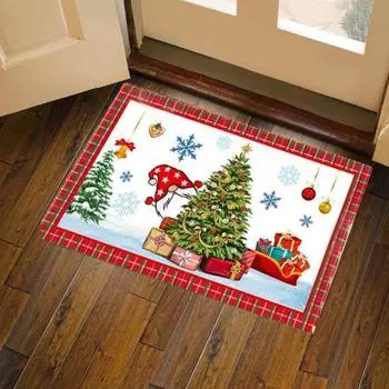 Рождественский ковер с красочным принтом, противоскользящий, декоративный, моющийся, износостойкий, новогодний, праздничный, дверной коврик, входной коврик, домашний декор, коврик для дома и улицы S