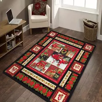 Рождественский ковер с принтом красного грузовика, рождественский декоративный ковер для спальни, нескользящий моющийся коврик для пола для дома, гостиной, ванной комнаты 40X60cm-16x24in