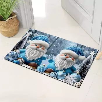 Рождественский ковер со снеговиком, удобный, нескользящий и впитывающий, идеально подходит для гостиных, кухонь, прачечных, прихожих 450MMx750MM