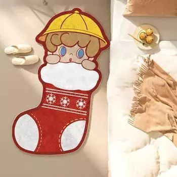 Рождественский ковер в форме рождественской елки с быстрой впитывающей водой и противоскользящей подложкой Новый год S красный/белый