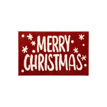 Рождественский коврик для двери из искусственного кашемира, нескользящий коврик для ванной в канун Рождества One Size
