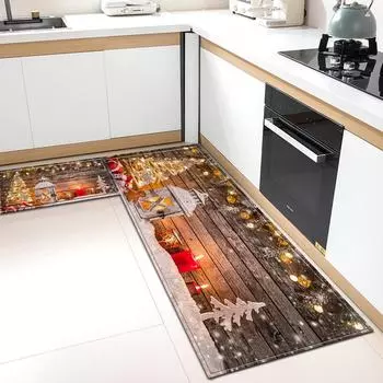 Рождественский коврик для кухни, прихожей, гостиной, спальни, балкона, напольного декора, ковер для дома, прихожей, ванной комнаты, нескользящий коврик для ног 40cmx60cm (1piece)