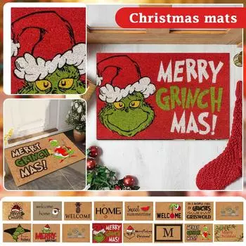 Рождественский коврик нескользящий и моющийся коврик для двери декоративный коврик для двери входные коврики One Size