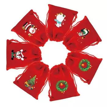 Рождественский красный цвет для конфет, печенья, снеговика, лося, Санта-Клауса, упаковка для рождественской елки 13x18cm