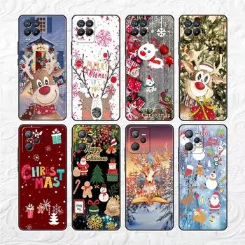 Рождественский красный нос милый лось Мягкий чехол из ТПУ для Realme 8 C21 9 Pro 8i 9i GT Neo 3 2 C3 7 6 C21Y C15 C11 C35 силиконовый чехол для телефона Realme GT Neo 3