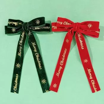 Рождественский красный зеленый бархатный бант для волос, рождественский головной убор, аксессуары для волос для женщин, подарок зелёный
